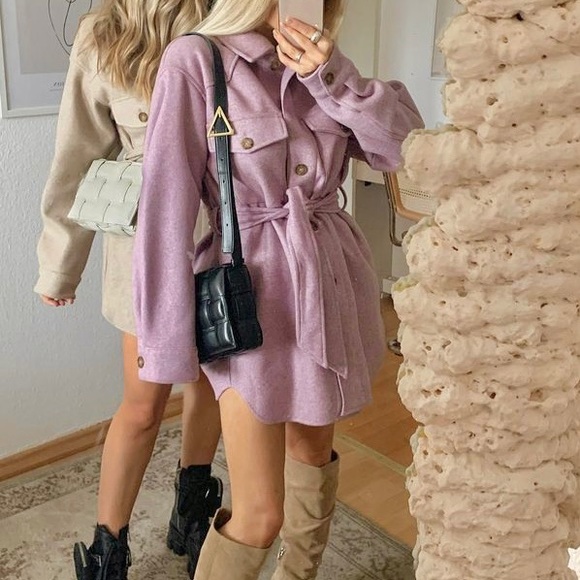 Zara Jackets & Blazers - NEW Zara lavender purple over shirt jacket aritzia ganna shacket blogger style